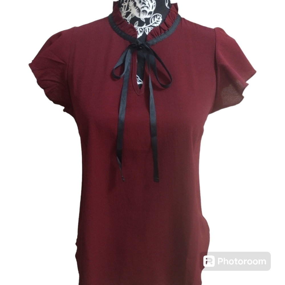 Love J Maroon Ruffle Magic ✨ The "Main Character" Blouse